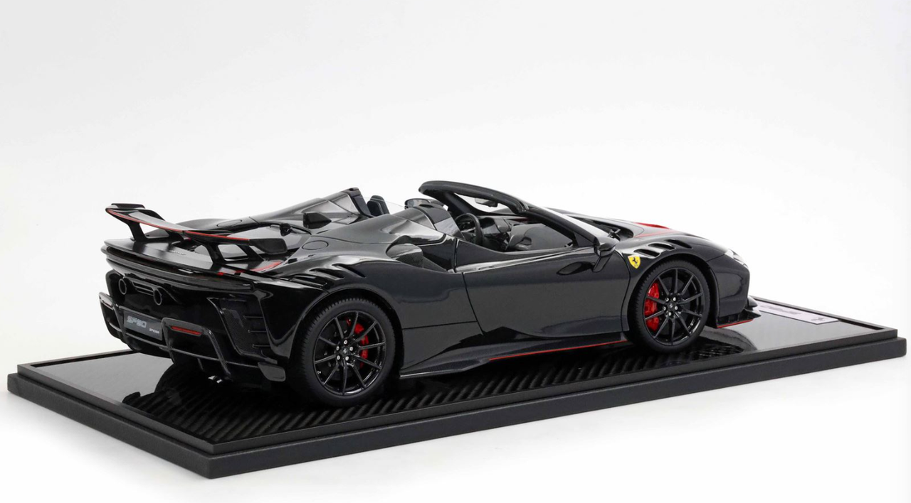 1/12 BBR Ferrari SF90XX Stradale Spider (Nero Daytona Black Carbon with Red Accent) Car Model