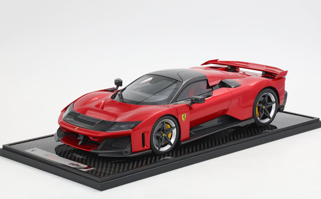 1/12 BBR Ferrari F80 Optional Carbon (Rosso Red & Carbon Black with Silver Wheels) Car Model 1/12 BBR Ferrari F80 Optional Carbon (Rosso Red & Carbon Black with Silver Wheels) Car Model