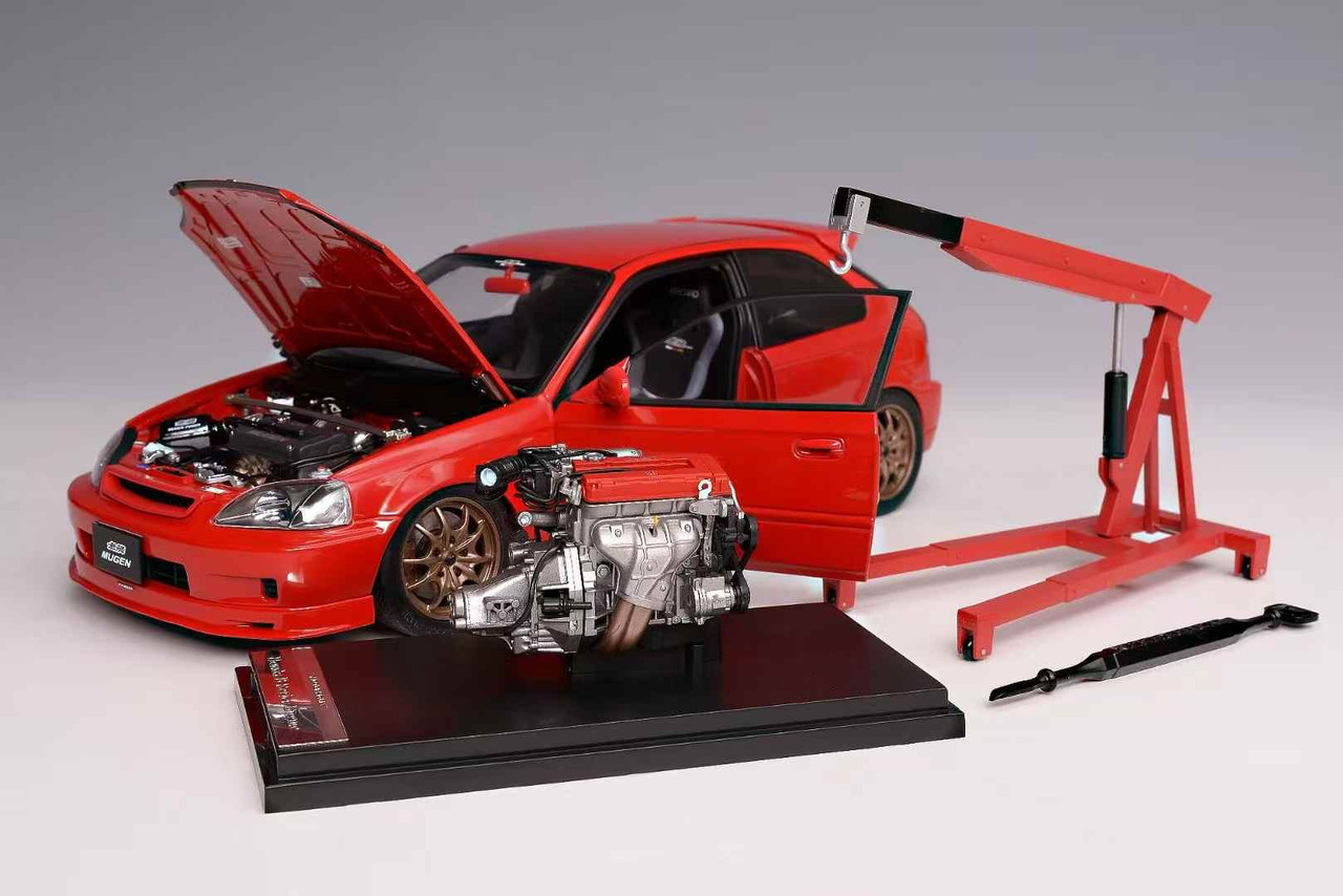 honda civic type r 1:18 red ミニカー 1/18 Motorhelix Honda Civic Type-R (EK9) Mugen (Red with