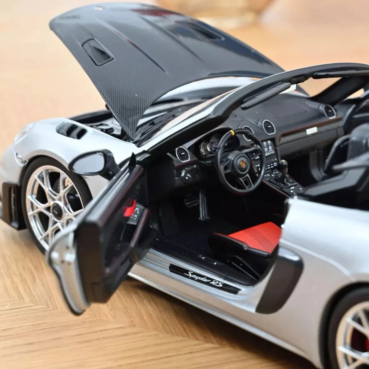 1/18 Norev 2023 Porsche 718 Cayman Spyder RS (Silver) Diecast Car