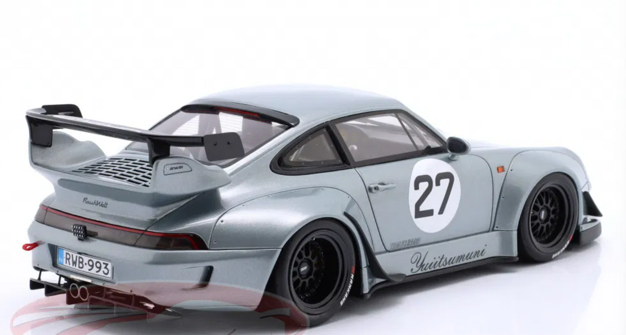 1/18 GT Spirit 2024 Porsche 911 993 RWB YUIITSUMUNI #27 (Silver) Car Model 1/18 GT Spirit 2024 Porsche 911 993 RWB YUIITSUMUNI #27 (Silver) Car Model