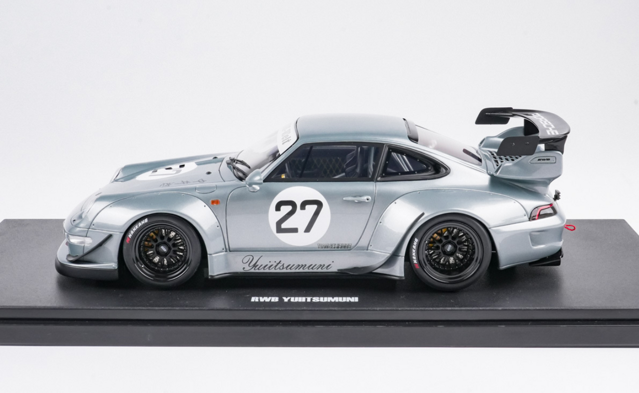 1/18 GT Spirit 2024 Porsche 911 993 RWB YUIITSUMUNI #27 (Silver) Car Model