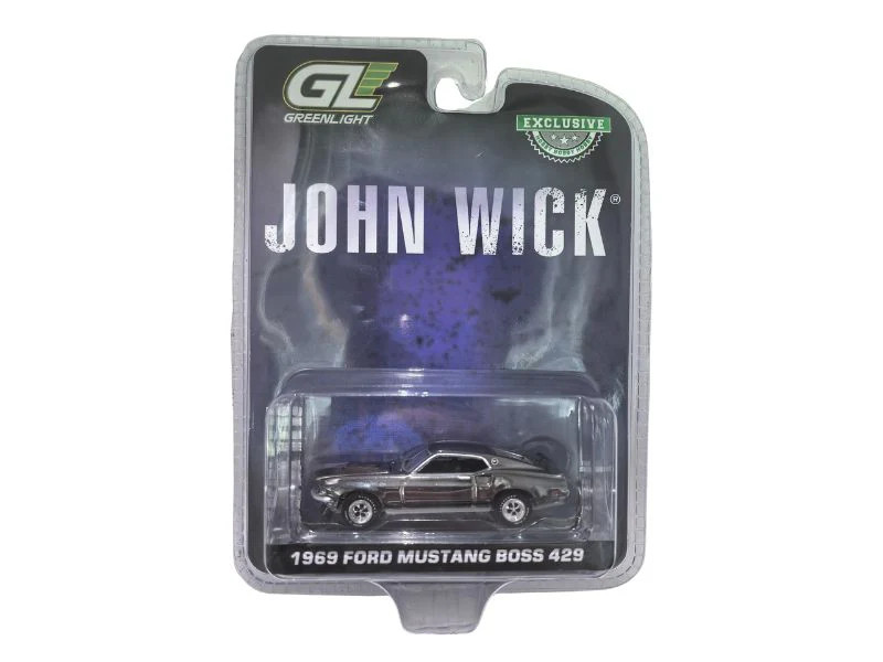 1/64 Greenlight John Wick (2014) 1969 Ford Mustang Boss 429 (Chrome Silver) Diecast Car Model