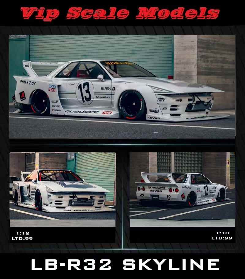 1/18 VIP Scale Models Nissan Skyline GT-R GTR LB-R32 #13 (White