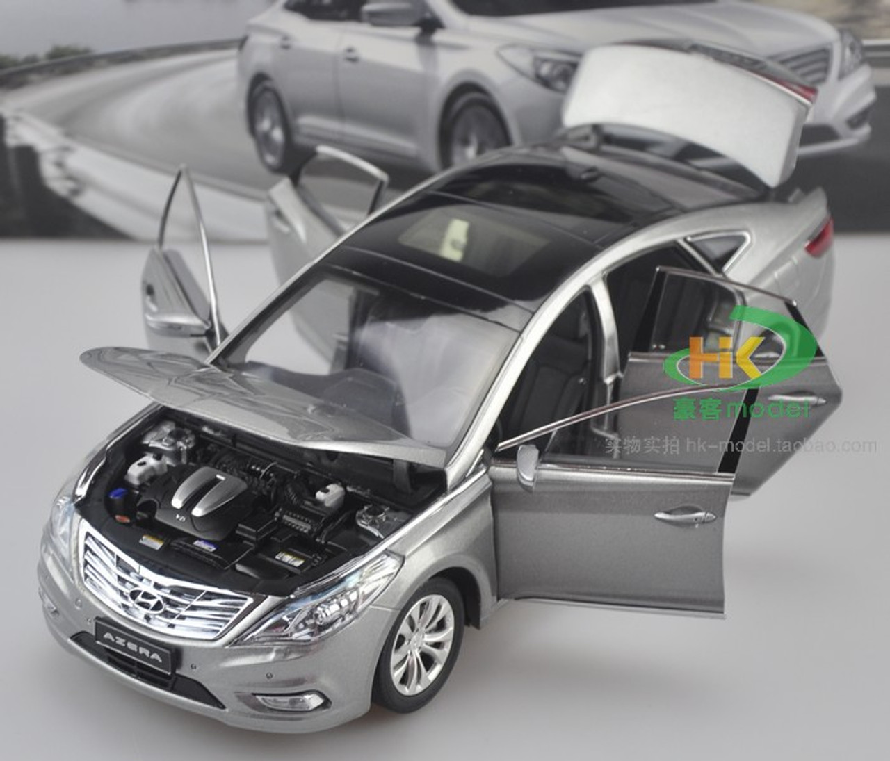 1/18 Dealer Edition Hyundai Azera (Silver Grey) Diecast Car Model