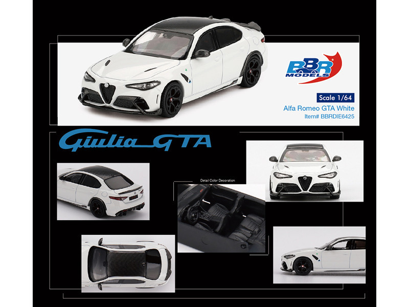 1/64 BBR Alfa Romeo Giulia GTA (White) Diecast Car Model