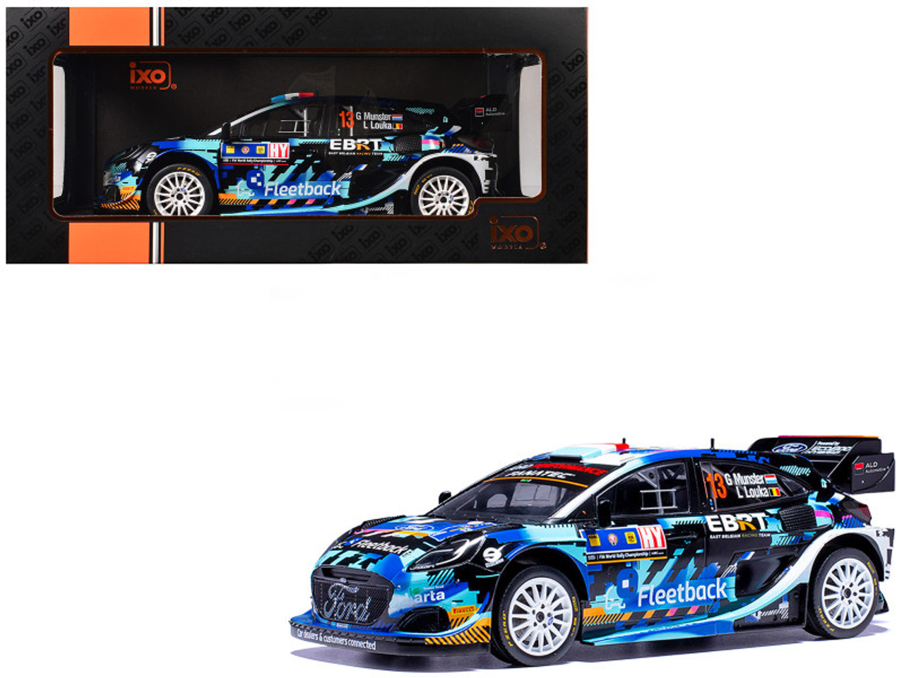 1/18 Ixo 2023 Ford Puma Rally1 #13 G.Munster, L.Louka Central European Rally Diecast Car Model