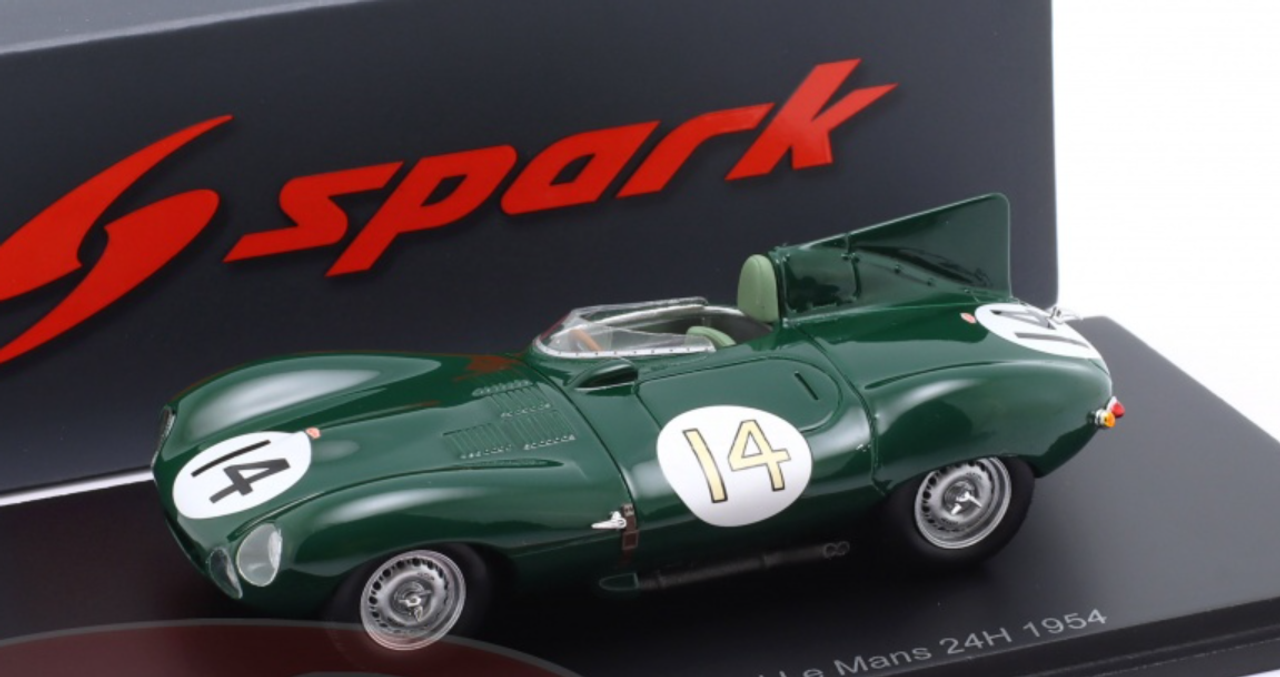 1/43 Spark 1954 Jaguar D-Type #14 2nd 24h LeMans Jaguar Cars Ltd. Duncan Hamilton, Tony Rolt Car Model