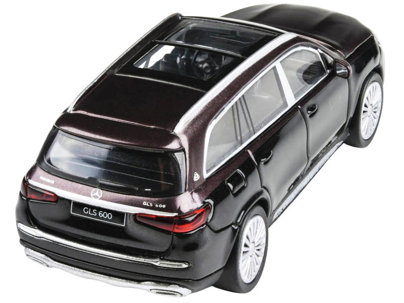 DAMAGED AS-IS 1/64 Paragon Mercedes-Maybach GLS 600 with Sunroof Rubellite Red and Obsidian Black Metallic Diecast Car Model