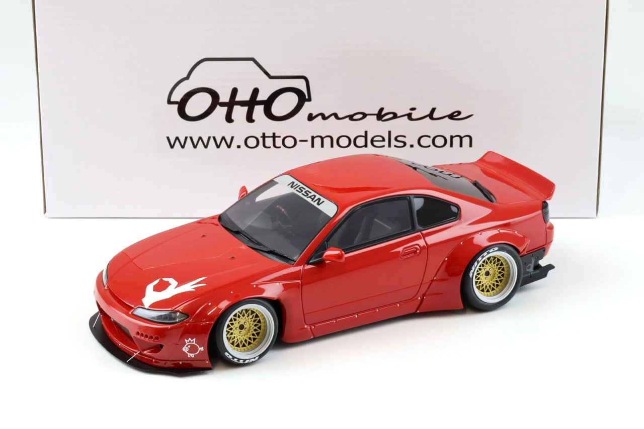【はこぽす対応商品】 Nissan 2014 OTTO 1/18 Silvia Red (Nissan Bunny Rocket S15 ミニカー