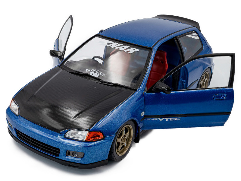 1/18 Solido 1991 Honda Civic EG6 Solido Works (Cobalt Blue Pearl