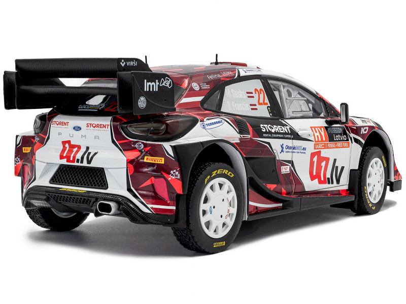 1/18 Solido 2024 Ford Puma Rally1 Hybrid White #22 M.Sesks, R.Francis Tet Rally Latvia Diecast Car Model