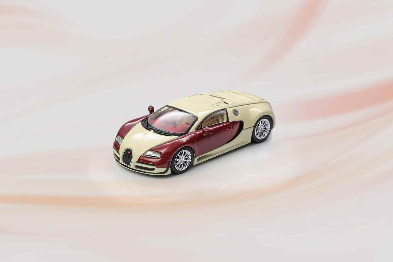 1/64 Mortal Bugatti Veyron (Cream White & Red) Diecast Car Model