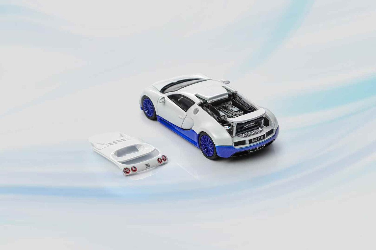 1/64 Mortal Bugatti Veyron (White & Blue) Diecast Car Model