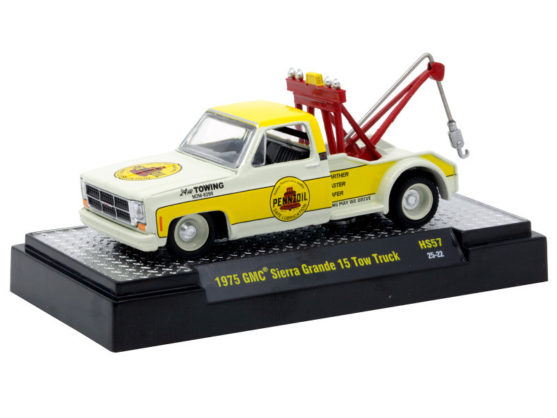 1/64 M2 Machines 1975 GMC Sierra Grande 15 Tow Truck Penzoil