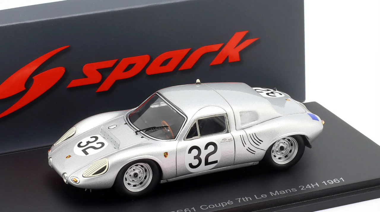 1/43 Spark Porsche 718 RS61 Coupé No.32 7th Le Mans 24H 1961 E. Barth - H. Herrmann Car Model