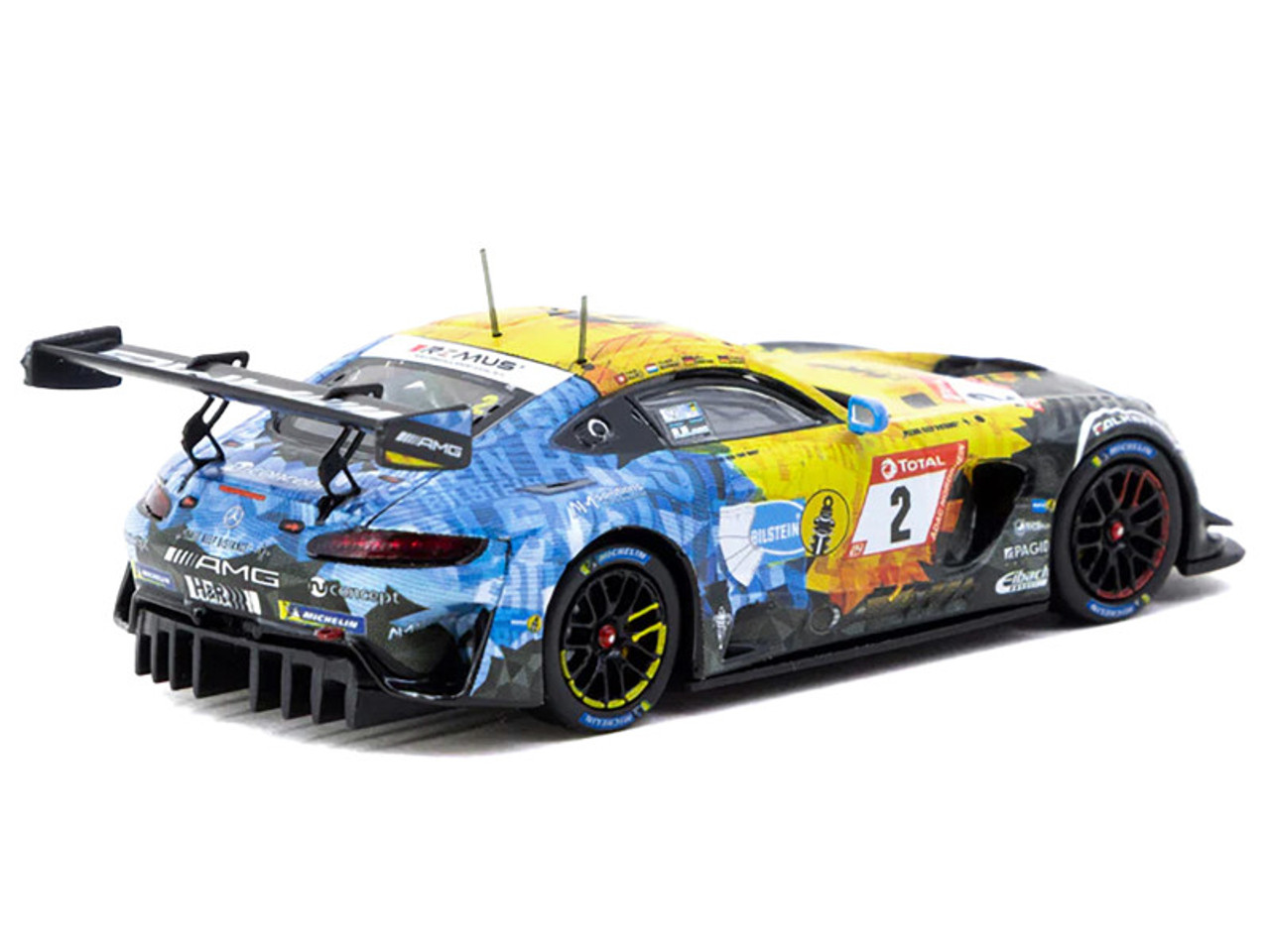 1/64 Tarmac Works 2020 Mercedes-AMG GT3 Nürburgring 24h Y. Buurman, N. Bastian, P. Ellis, H. Haupt Diecast Car Model