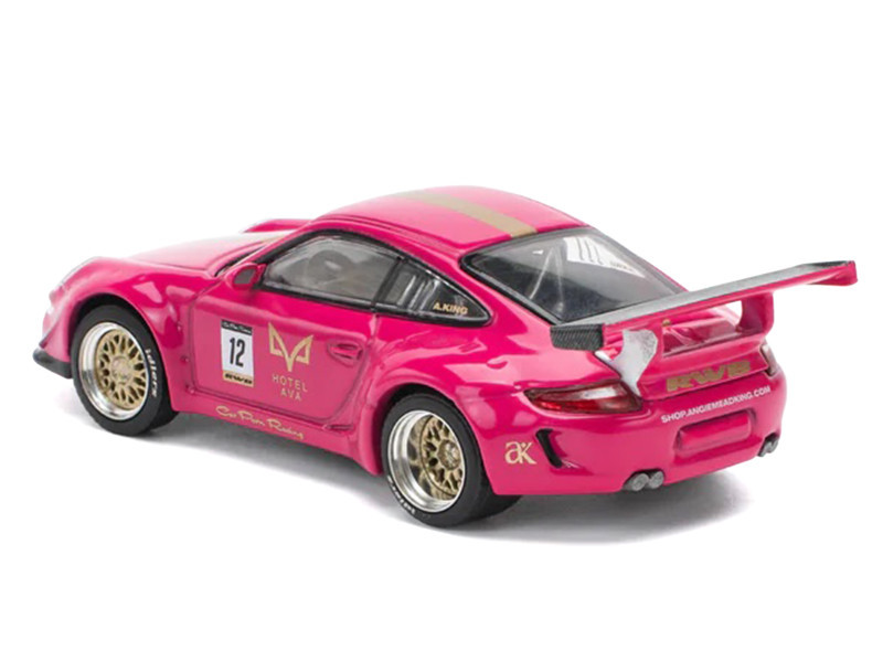 F様オーダー 1/64 Poprace Porsche 911 997 RWB #12 AVA (Pink) Diecast Car Model