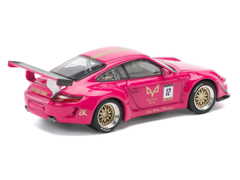 1/64 Poprace Porsche 911 997 RWB #12 AVA (Pink) Diecast Car Model