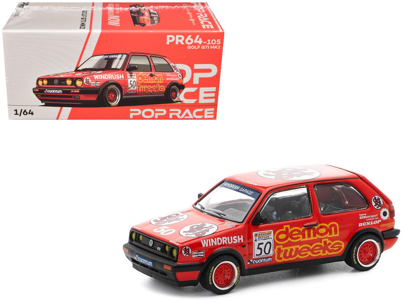 1/64 Poprace 1988 Golf GTI MK II Demon Tweeks BTCC #50 (Red) Diecast Car Model