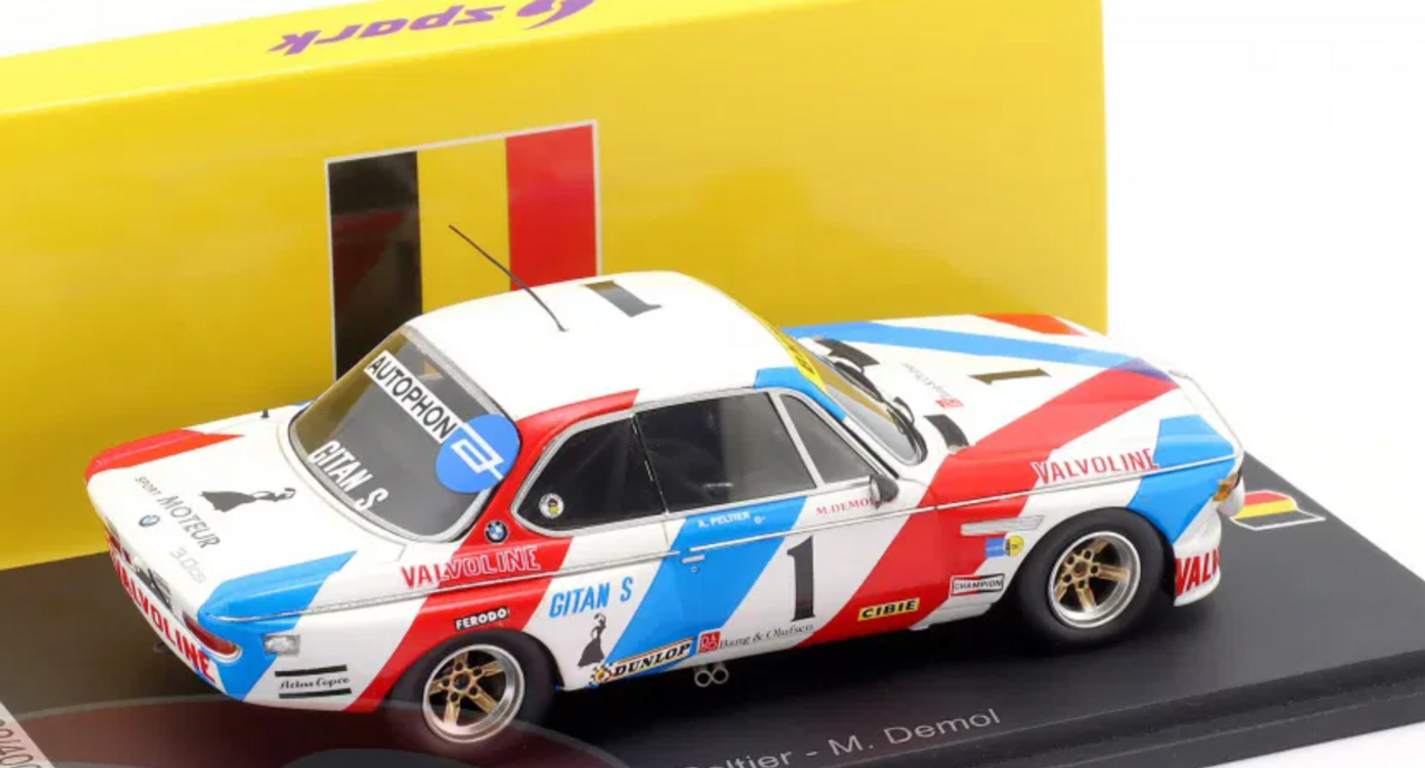 1/43 Spark BMW 3.0 CSi No.1 24H Spa 1975 A. Peltier - M. Demol Car Model