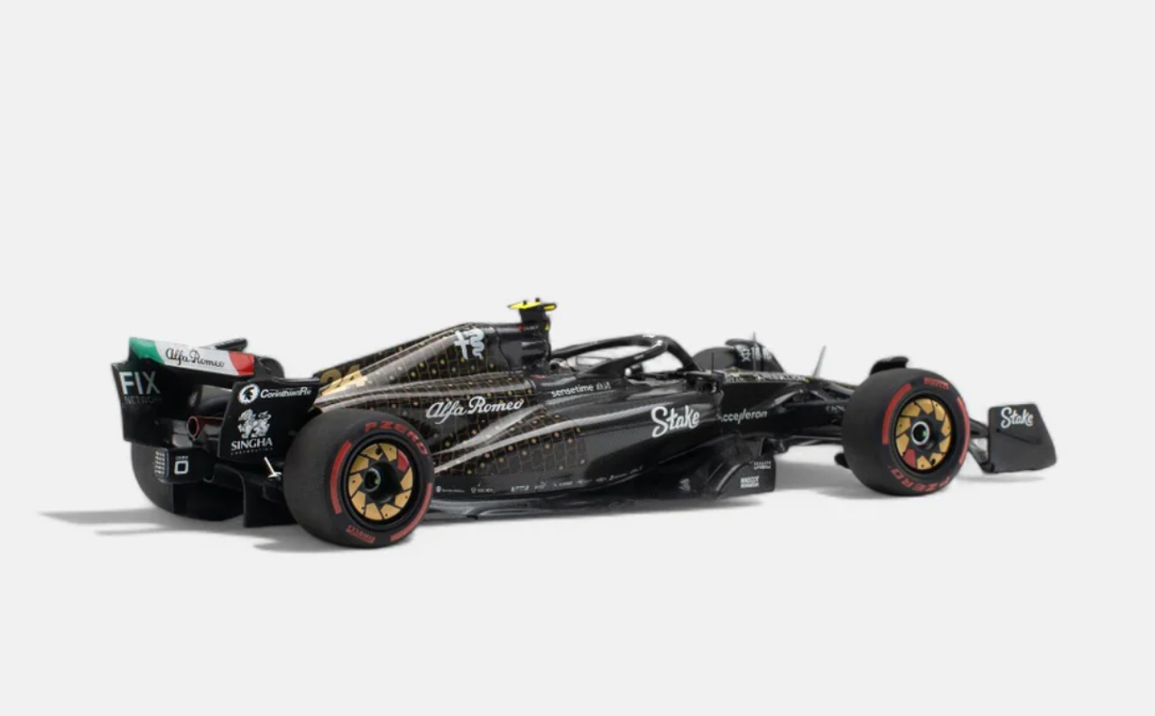 1/18 NZG 2023 Formula 1 Alfa Romeo C43 Las Vegas GP #24 Zhou Guanyu Car Model