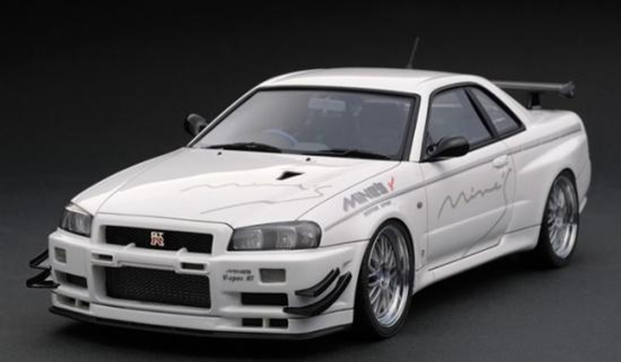 1/43 IG Ignition Model Nissan Skyline GT-R GTR Mine's (R34) (White) Car  Model