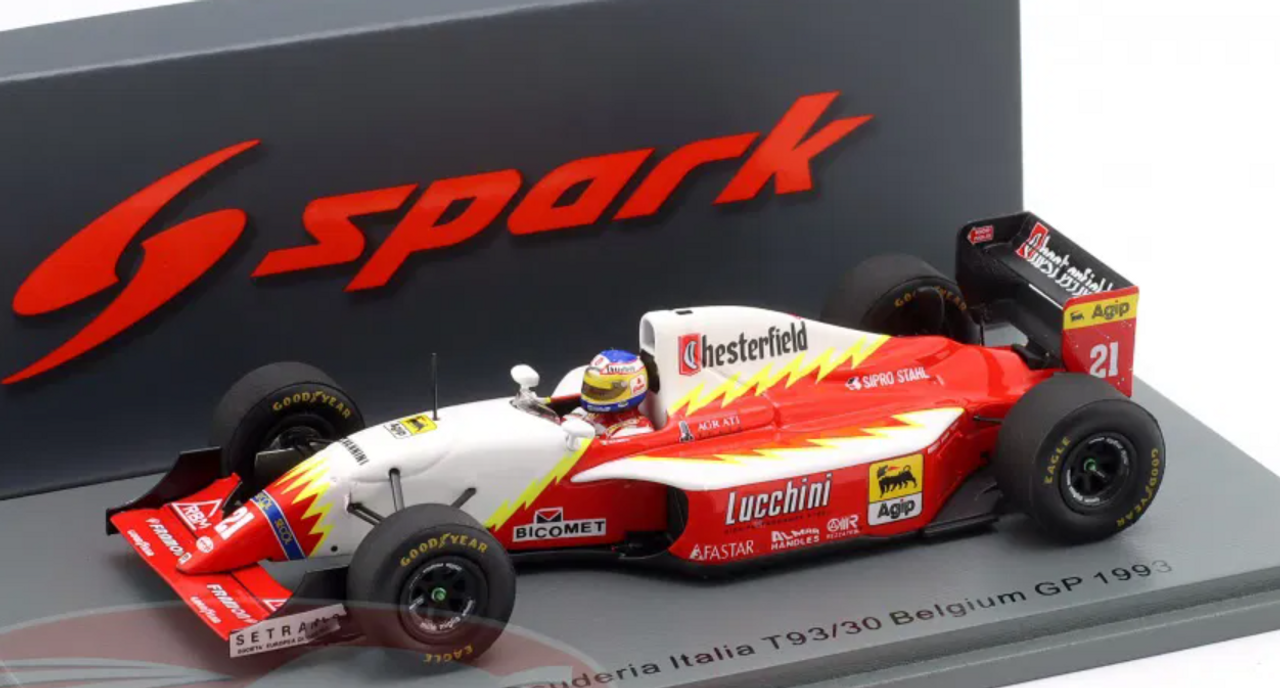 1/43 Spark 1993 Formula 1 BMS Lola Scuderia Italia T93/30 No.21 Belgium GP 1993 Michele Alboreto Car Model