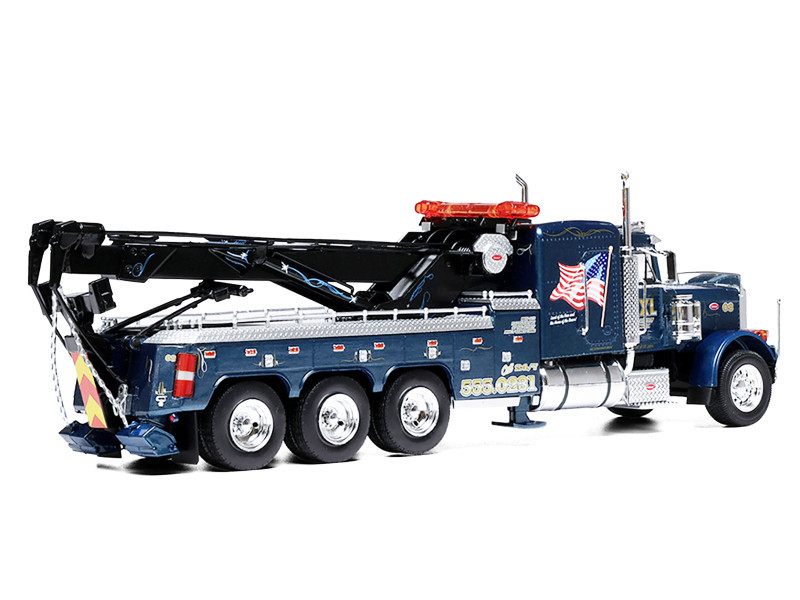 1/43 Ixo 1980 Peterbilt 359 Wrecker (Blue with Eagle) Diecast Car