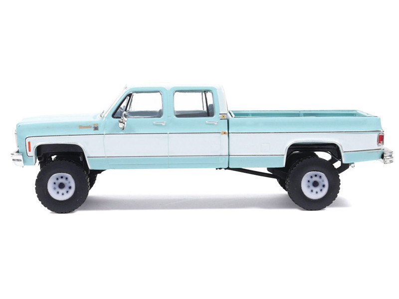 1/64 Ixo 1978 Chevrolet Silverado K30 Crew Cab Fleetside Lifted (Blue with White) Diecast Car Model