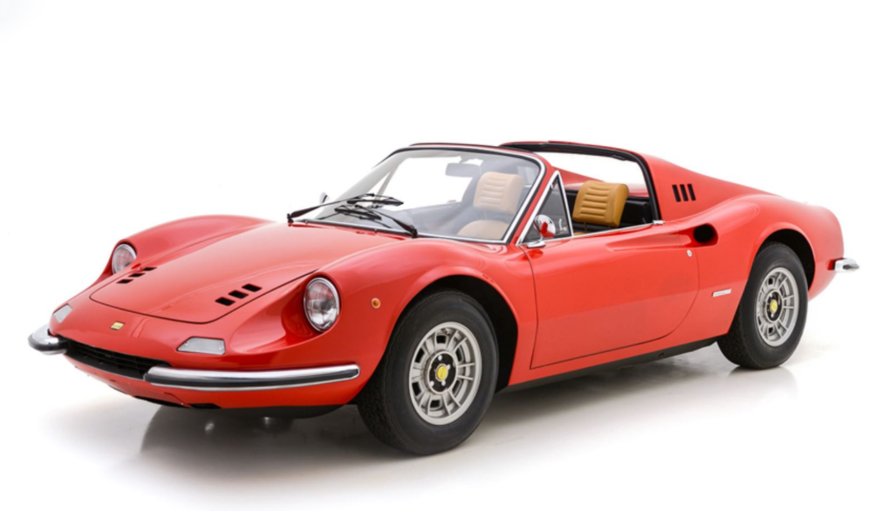 1/18 BBR 1972 Ferrari Dino 246 GTS (Rosso Corsa 322 with Beige interior) Car Model Limited 46 Pieces