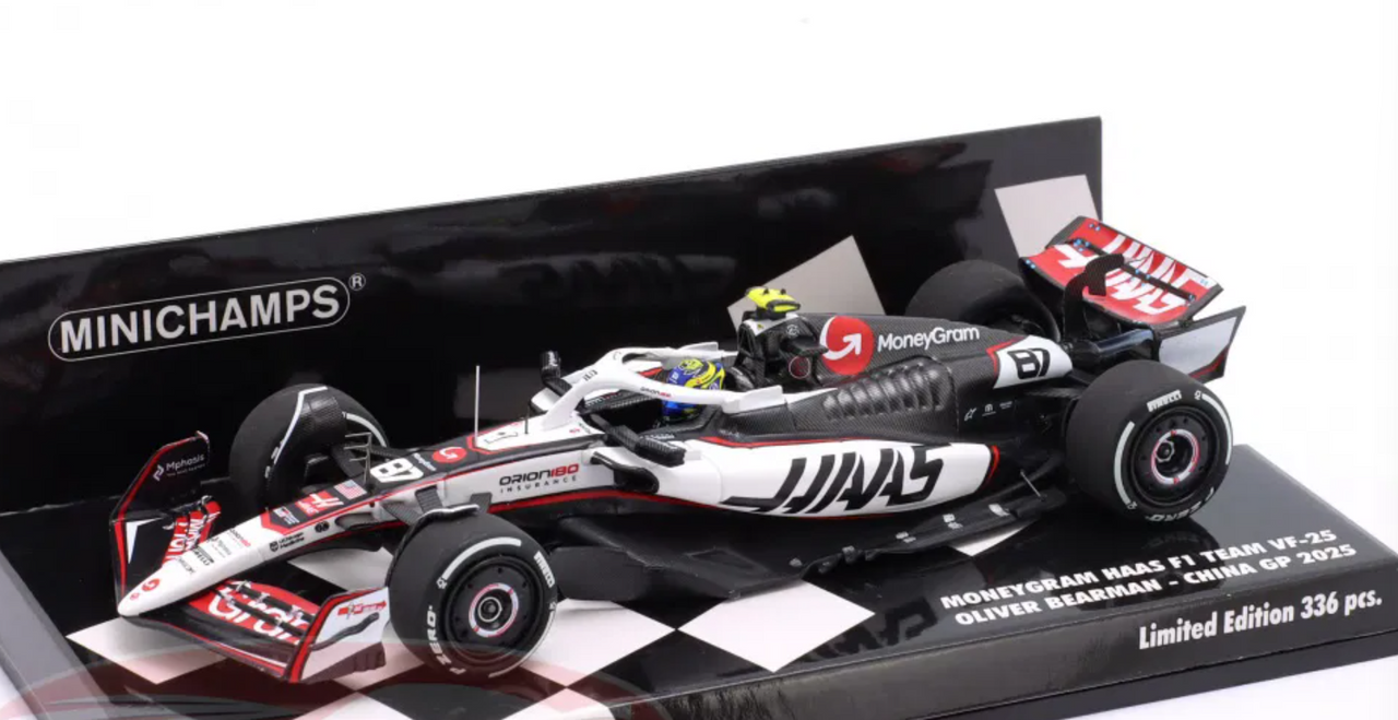 1/43 Minichamps 2025 Formula 1 China GP Moneygram HAAS F1 Team VF-25 #87 Oliver Bearman Car Model
