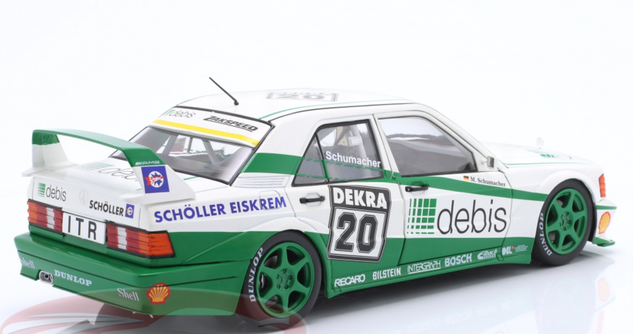 1/18 Werk83 1991 Mercedes-Benz 190E 2.5-16 Evo II #20 DTM Team Debis Zakspeed Michael Schumacher Diecast Car Model with Collector's Box