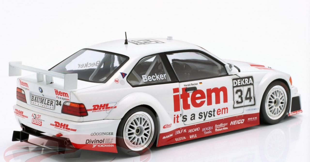 1/18 Werk83 1994 BMW 325i Coupe E36 DTM #34 DTM WS-DHL-Team Harald Becker Diecast Car Model