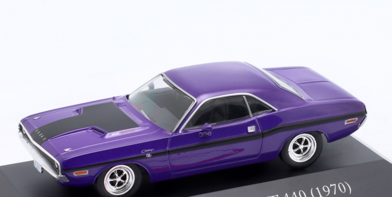 1/43 Altaya 1970 Dodge Challenger R/T (Purple) Diecast Car Model