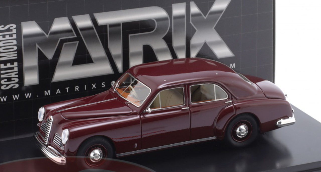 1/43 Matrix 1950-1952 Alfa Romeo 6C 2500 Turismo Berlina (Maroon Red) Car Model