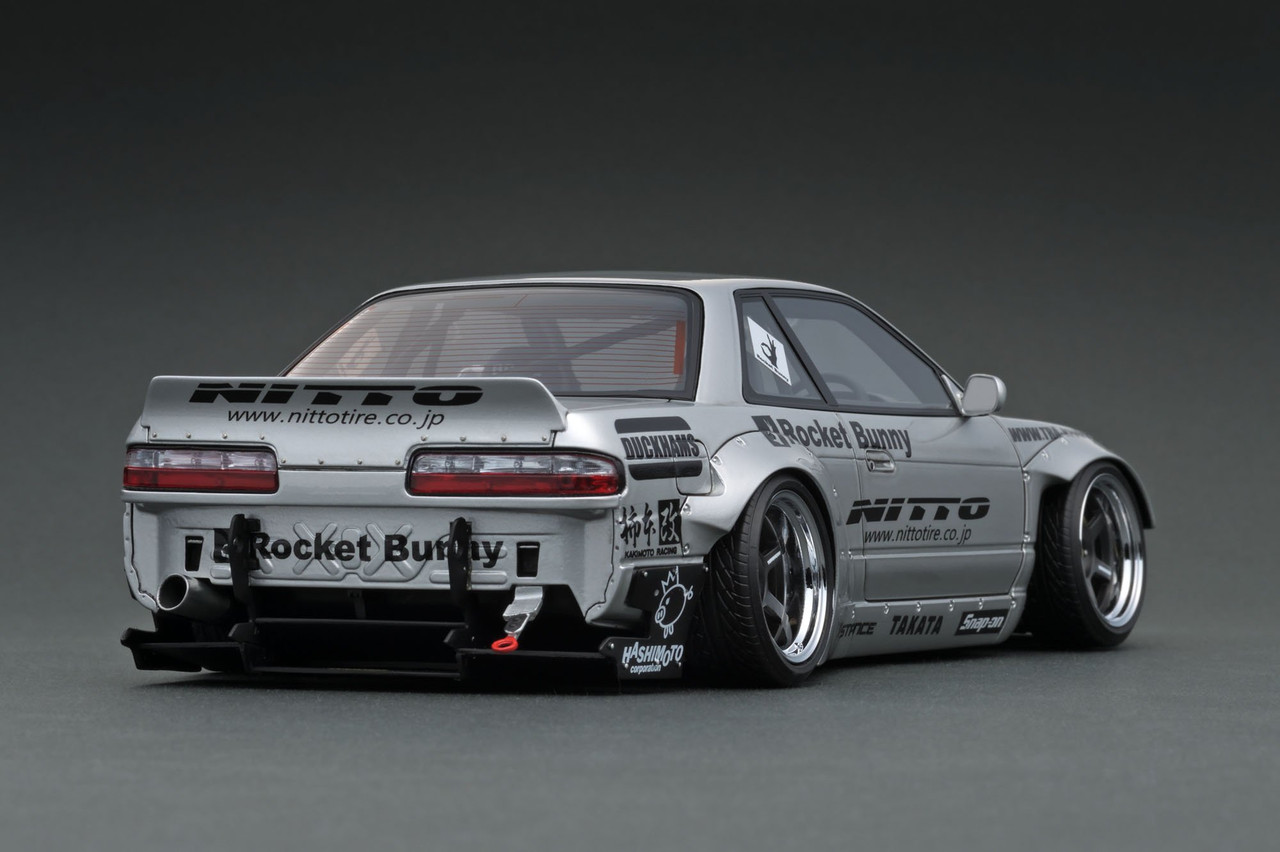 1/18 IG Ignition Model Nissan Silvia Rocket Bunny S13 V2 Silver Car Model