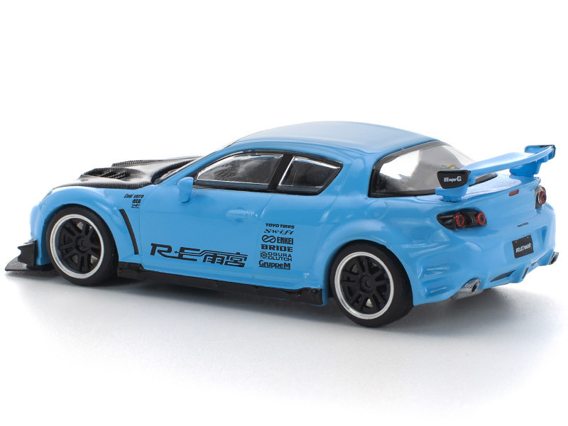 1/64 Poprace Mazda RX-8 RX8 Reamemiya (Light Blue) Diecast Car Model