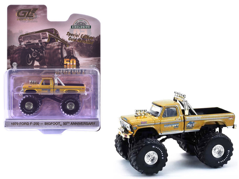 1/64 Greenlight 1979 Ford F-250 Monster Truck (Gold Metallic