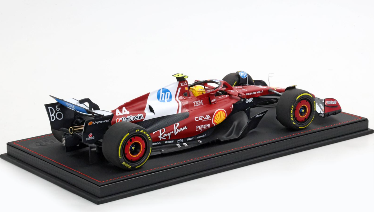 1/18 BBR 2025 Formula 1 China GP Ferrari SF-25 Sprint Race Winner #44 Lewis Hamilton Car Model with Luxury Package