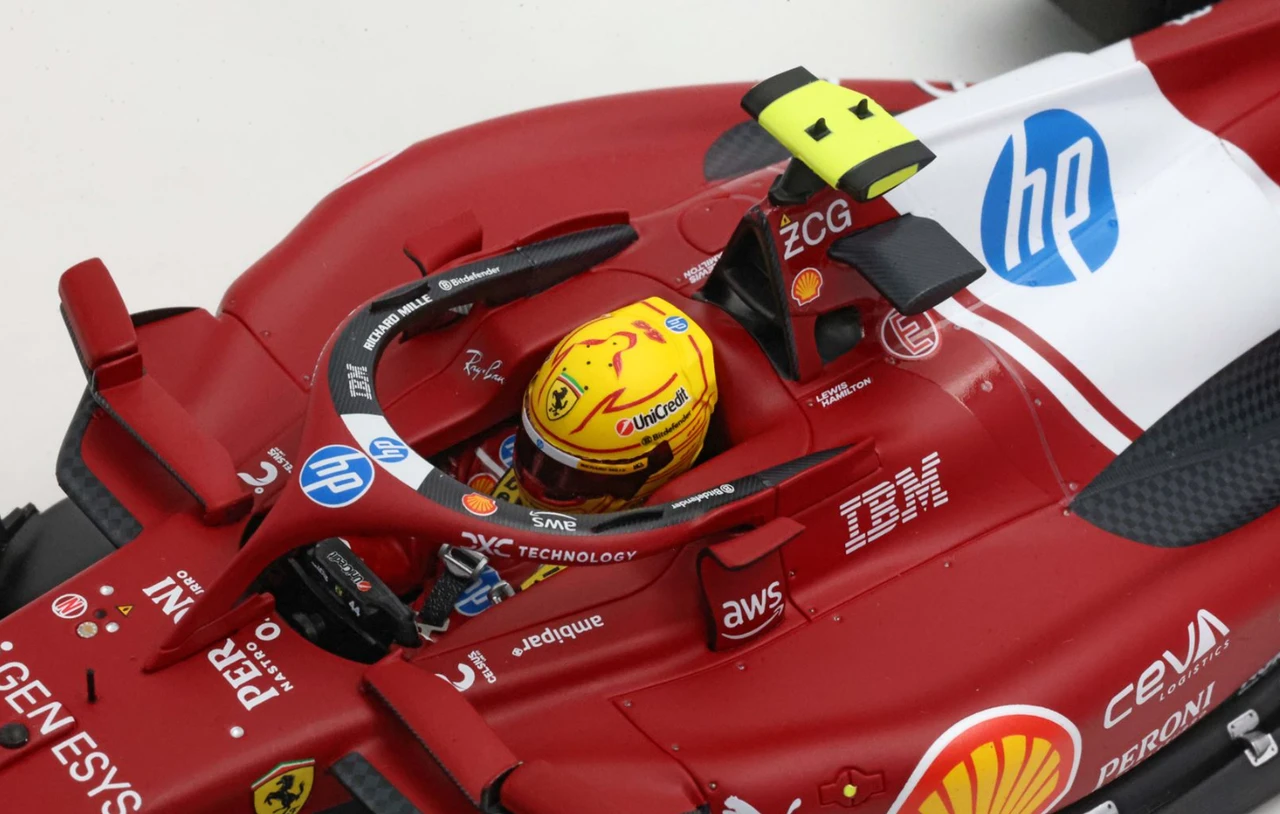 1/18 BBR 2025 Formula 1 China GP Ferrari SF-25 Sprint Race Winner #44 Lewis Hamilton Car Model with Luxury Package