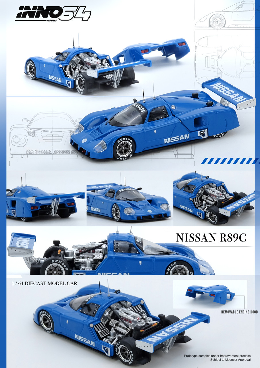 1/64 Inno Nissan R89C (Blue) Diecast Car Model