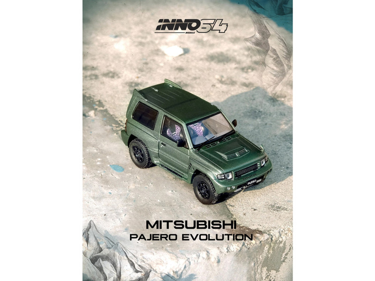 1/64 Inno Mitsubishi Pajero Evolution (Satin Green) Diecast