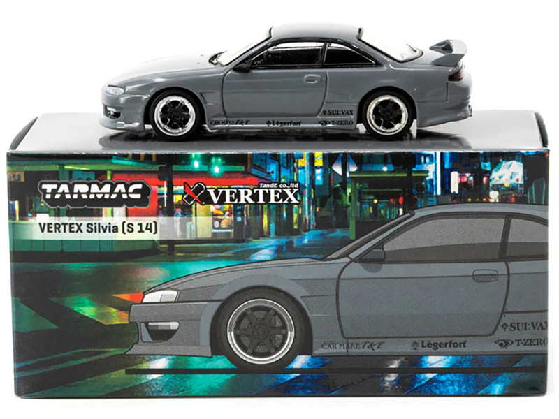 1/64 Tarmac Works Nissan VERTEX Silvia (S14) (Grey) Diecast Car