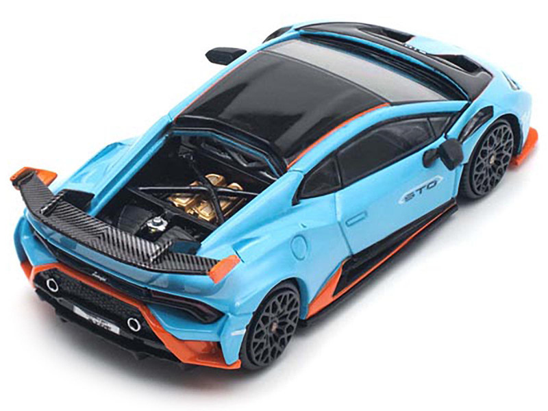 専用② Lamborghini Huracan STO Blue with Black Top and Orange Accents 1