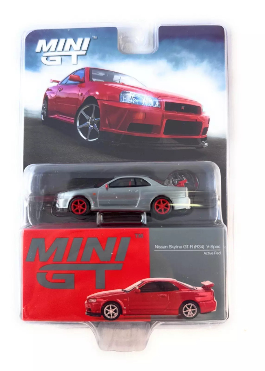 CHASE CAR 1/64 Mini GT Nissan Skyline GT-R (R34) V-Spec (Chrome