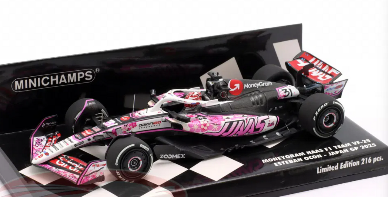 1/43 Minichamps 2025 Formula 1 Japan GP Moneygram HAAS F1 Team VF-25 #31 Esteban Ocon Car Model