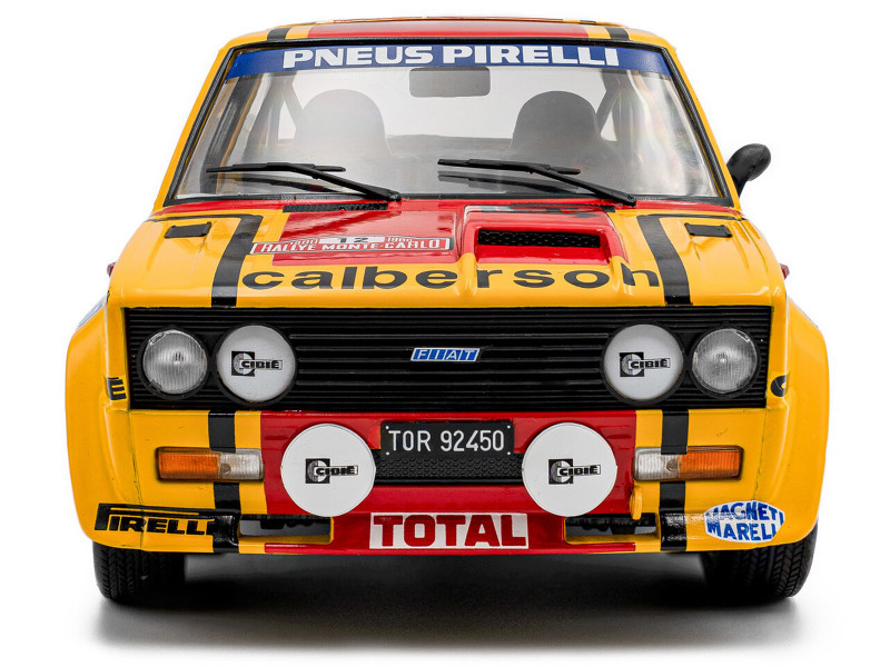 1/18 Solido 1980 Fiat 131 Abarth Yellow #12 M.Mouton, Annie Rallye De Monte Carlo Diecast Car Model