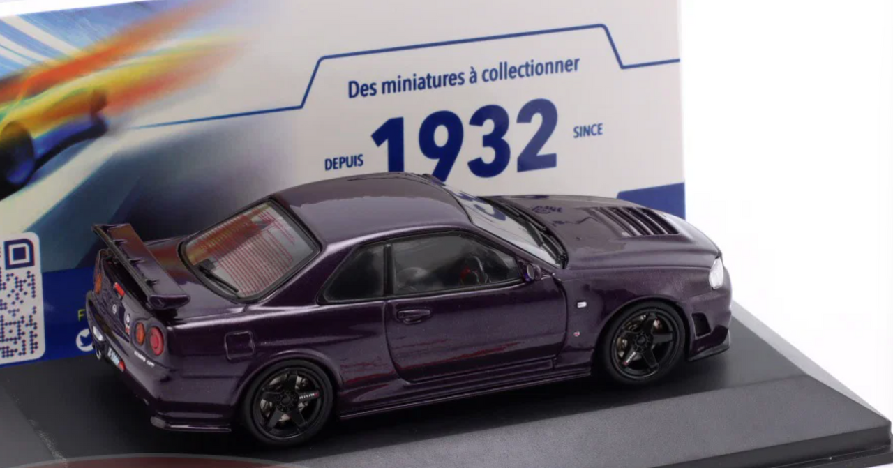 1/43 Solido 1999 Nissan Skyline GT-R GTR R34 Z-Tune (Midnight Purple) Diecast Car Model