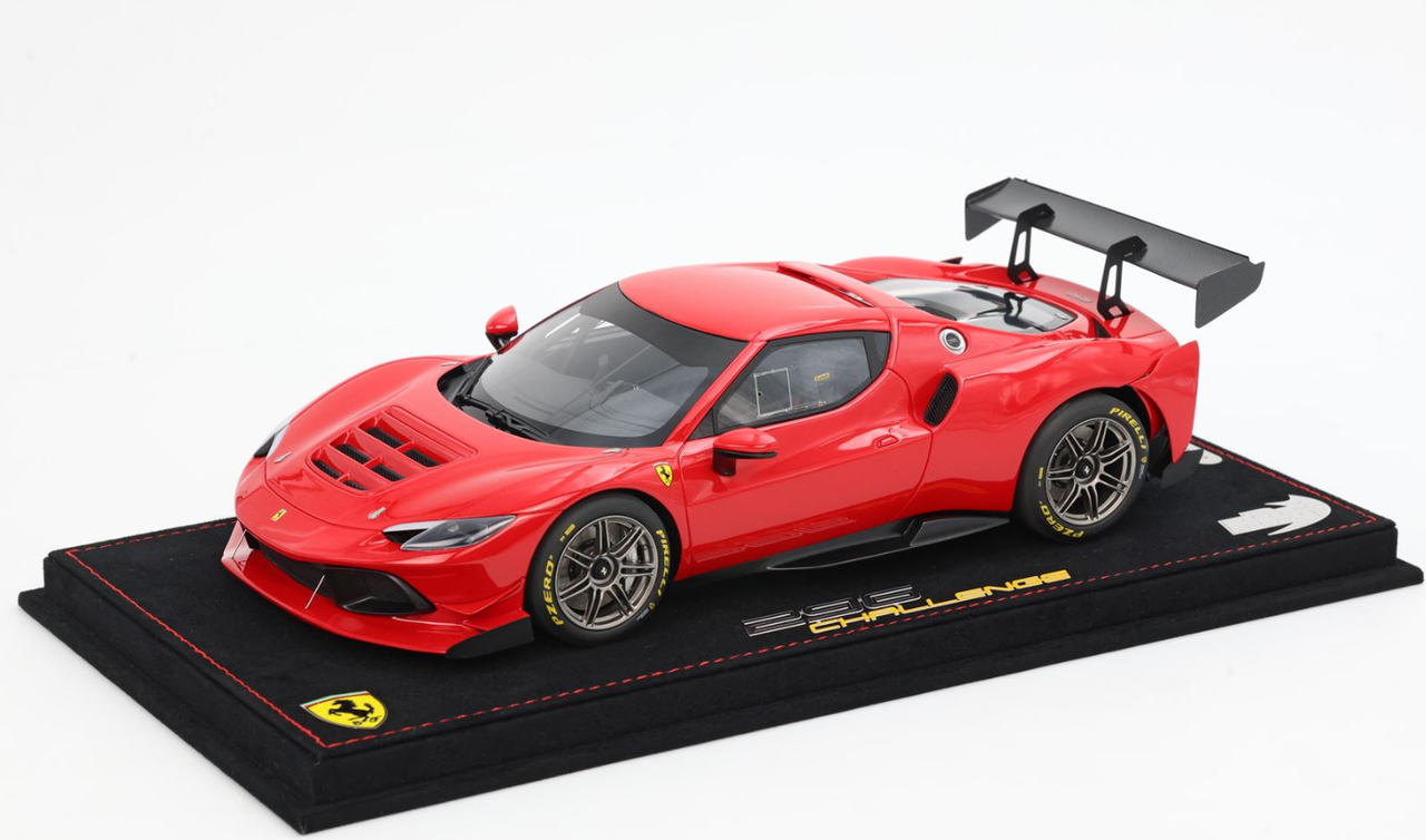 1/18 BBR Ferrari 296 Challenge (Rosso Corsa 322 Red) Car Model Limited 36 Pieces